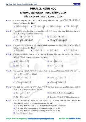 Bài tập Chương III môn Hình học Lớp 11 - Trần Quốc Nghĩa